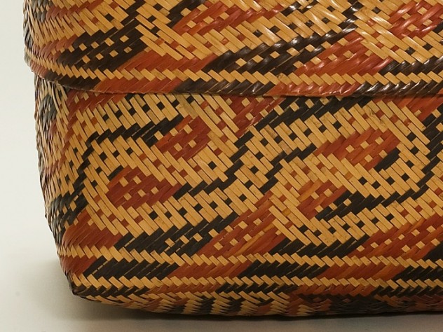 A detail of the exterior of the "Alligator Guts" basket