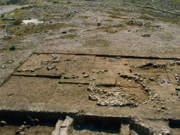 Houses in early Neolithic villages like Netiv Hagdud in the Jordan Valley were oval. Artifacts recovered from Neolithic sites--like the 9,000-year-old stone mask from Nahal Hemar Cave (below)--in their number, variety, and state of preservation--allow archaeologists to form a detailed picture of how technological and cultural innovations spread. 
