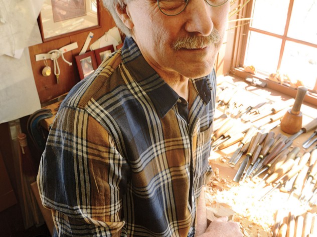 Esterly at his workbench