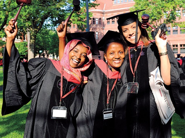 Photograph by Stu Rosner Legal scholars Salwa Mohamed Saleh, Flora Maina Amwayi, and Sasha-Anaïs Sharif
