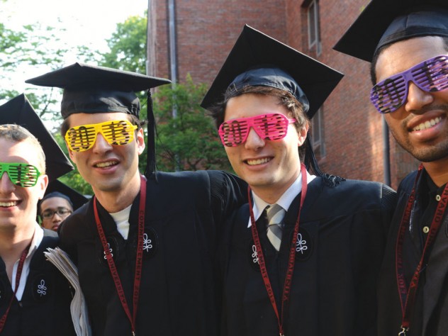  Winthrop House comrades and imminent graduates (from left) Nicholas L. Moore, Andrew K. Cohen, Blaine Bolus, and Yusef Jordan