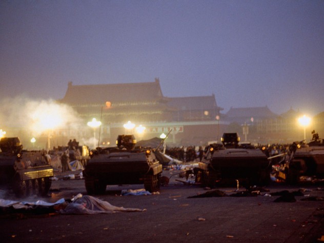 The aftermath of idealism: Tiananmen Square cleared, June 4, with violence and overwhelming military force used to put down what the government called a &ldquo;counterrevolutionary riot&rdquo;
