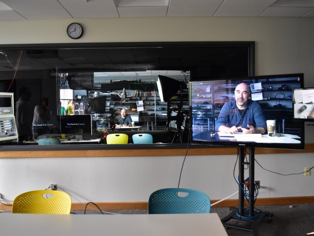Photograph by Zara Zhang/Harvard Magazine A video-capturing studio in the newly renovated Derek Bok Center for Teaching and Learning