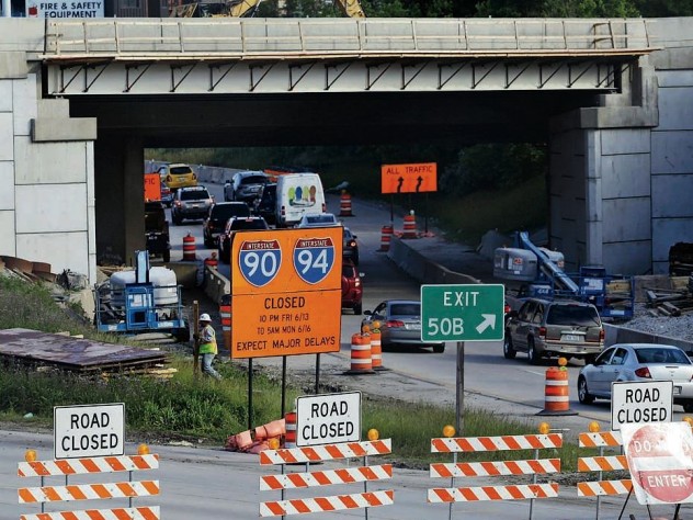 Congestion from catch-up highway reconstruction in Chicago