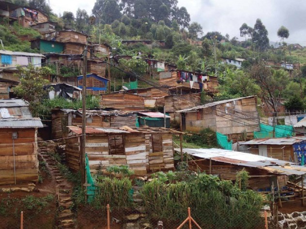 A typical example of informal urbanization, in Medellín, Colombia