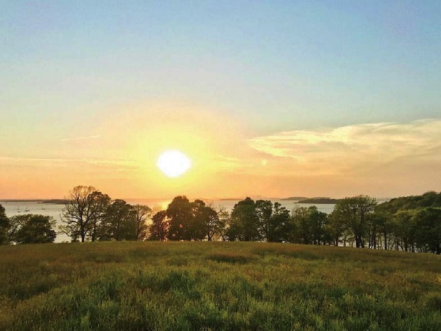 Scenic sunset views in World's End, south of Boston