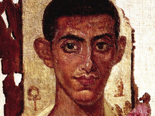 Painted portrait of a man from a Hellenistic coffin found in Egypt