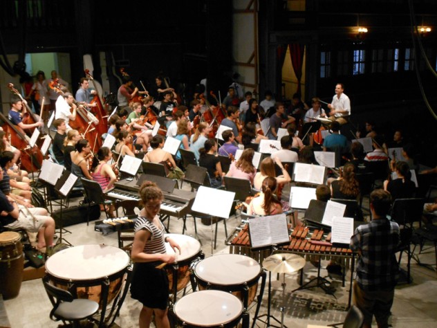 Preparing for the HRO's first concert at the historic Teatro Tomás Terry, in Cienfuegos