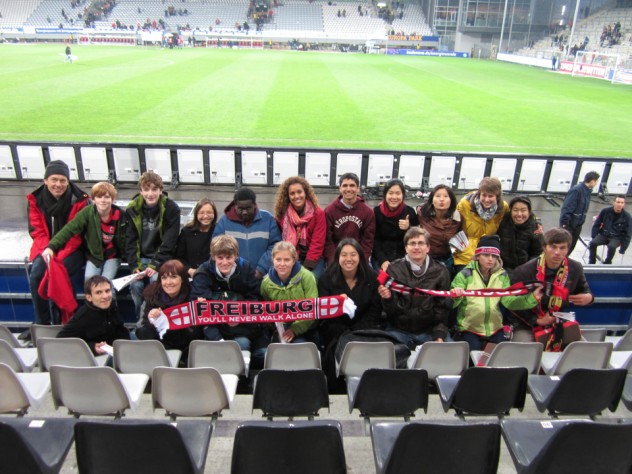 HCEP students attending a football match of the local team SC Freiburg