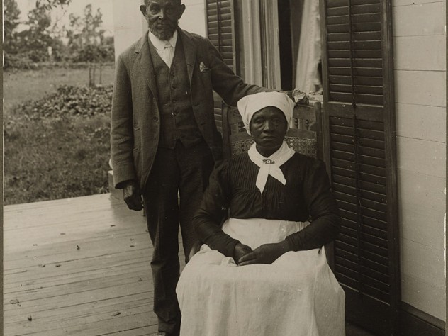 An early 1900s photograph of two people who worked for the family of Theodore Roosevelt's mother, Martha Bulloch, in Roswell, Georgia