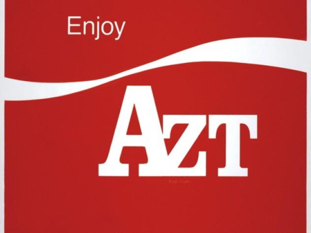Allan Macintyre, Harvard Art Museum/Fogg Museum ©President and Fellows of Harvard College Vincent Gagliostro’s <em>Enjoy AZT</em> (1993), from Re-View at the Sackler