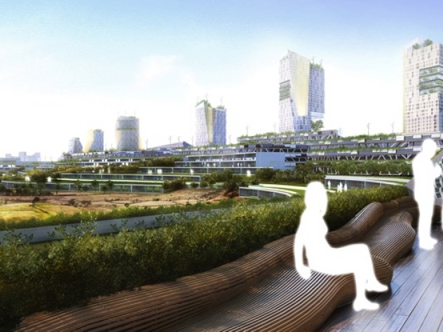 Courtesy of HOK Even at the scale of cities, planners can work with the local ecology to create lasting interventions that minimize disruptions to the landscape, such as Khed Sez (shown) and Lavasa, both in India.