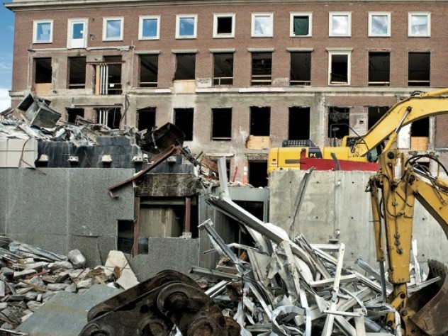 The view on Prescott Street, east of the Fogg, following demolition of Werner Otto Hall