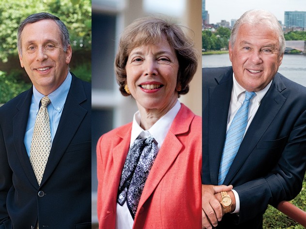 From left to right: Lawrence S. Bacow, Susan L. Graham, and Joseph J. O'Donnell