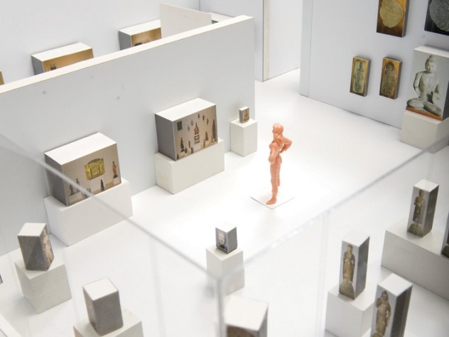 Photograph by Jim Harrison Using scale models of the galleries in the Harvard Art Museums’ new building, curators are already choosing the objects for permanent installation.