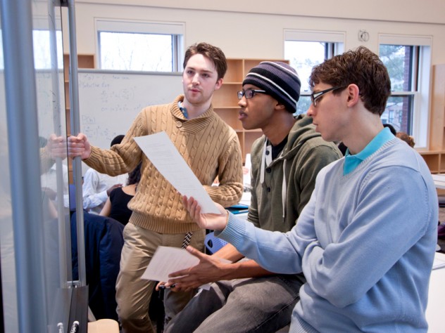 From left: course assistant Ben Adlam, Kendall Sidberry, and Vladimir Bok 