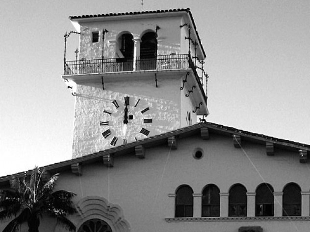 The Santa Barbara (California) Courthouse clock tower