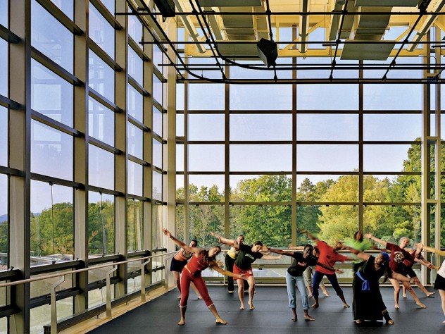 Photograph ©Robert Benson A class in the Dance Studio of the ’62 Center for Theatre and Dance at Williams