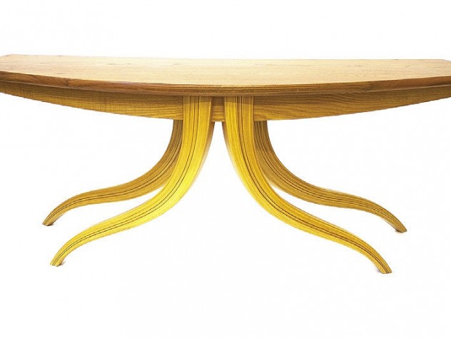 Photograph courtesy of Alex Hochstrasser/Fuller Craft Museum Jere Osgood teak desk (1978), Fuller Craft Museum