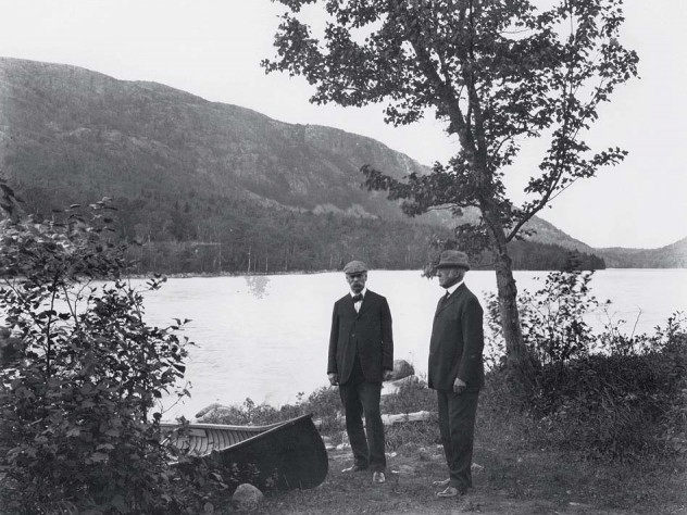 Dorr (at left) at Jordan Pond with Harvard president Charles William Eliot