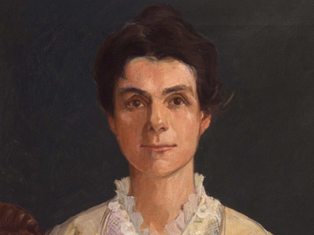 Painted portrait of Adella Hunt Logan