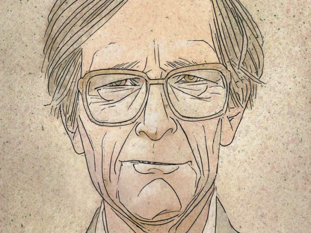 Illustrated portrait of John Rawls