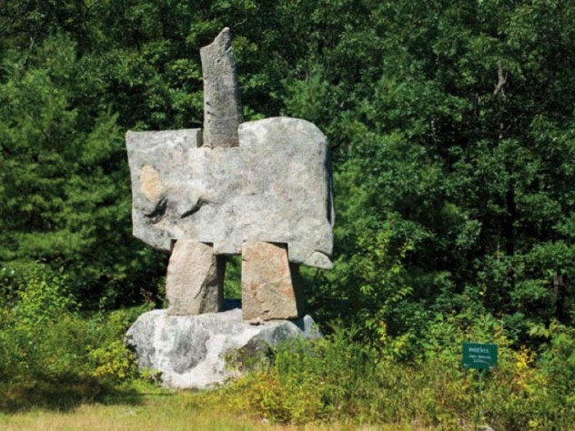 “The Phoenix,” a 15-foot-tall granite sculpture by Janis Karlovs