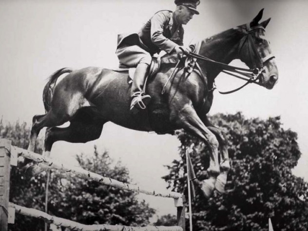 Vintage photographs of horses and riders in motion depict the disciplined nature of equestrian sports.