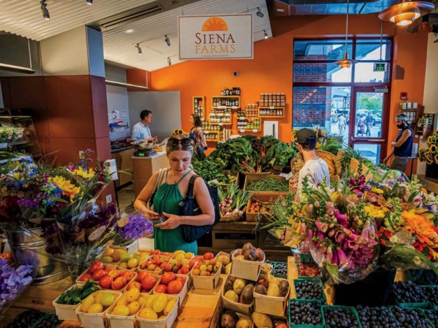 Fresh produce at the Siena Farms shop