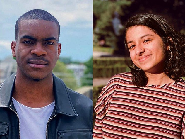 Photographs of the new student writing fellows Che Applewhaite and Mean Venkataramanan