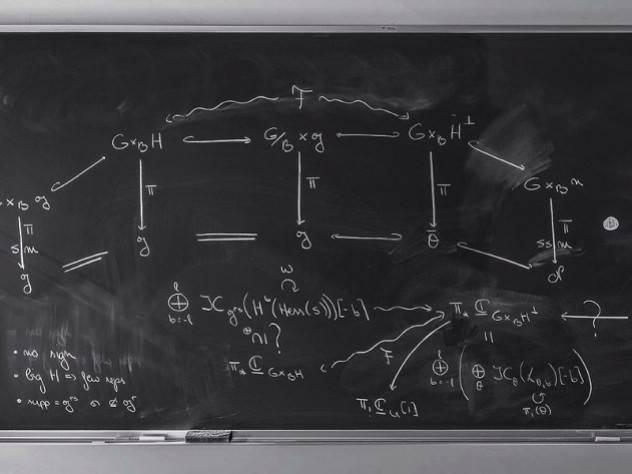 Photograph of a mathematician's blackboard, from the book Do Not Erase