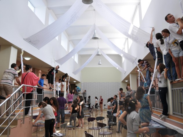 Photograph courtesy of the International Spark Program Students participate in team-building activities to experience and explore first-hand the dynamics of group interactions.