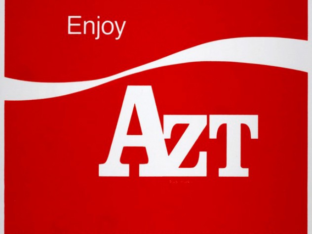 Photograph by Allan MacIntyre. Harvard Art Museum/Fogg Museum © President and Fellows of Harvard College Vincent Gagliostro, <i>Enjoy AZT,</i> 1993, screen print