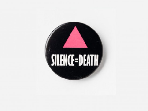 ACT UP, <i>Silence=Death,</i> button, c. 1988