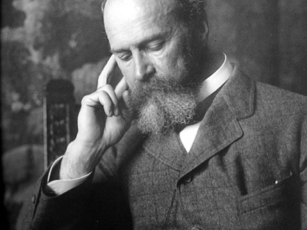 Courtesy of the Houghton Library, Harvard College Library/Gift of the James Family/pf MS Am 1092 (1185) #71 William James reading, 1895