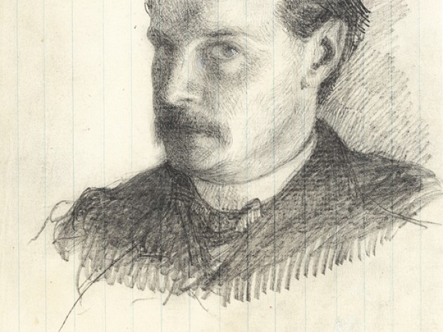 Courtesy of the Houghton Library, Harvard College Library/Gift of the James Family/MS Am 1092.2 (54) An 1866 self-portrait, when James was about 24 years old