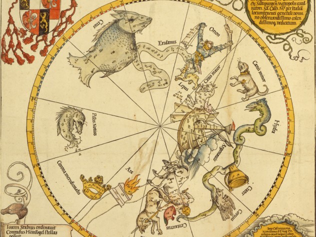 Albrecht Dürer and Johannes Stabius, after Conrad Heinfogel, <i>Map of the Southern Celestial Hemisphere, </i>1515. Woodcut with hand-coloring.