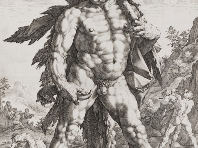 Image courtesy of the Department of Digital Imaging and Visual Resources, Harvard Art Museums, © 2011 President and Fellows of Hendrick Goltzius, <i>The Great Hercules,</i> 1589. Engraving.
