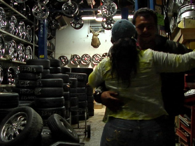 A dance amid wheels and tires