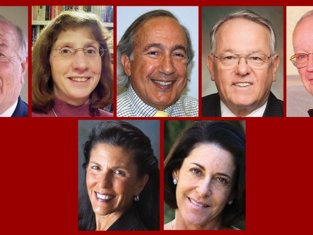 Top row from left: Zaid al-Rifa'i, Barbara Fischbein Berenson, Stephen G. Hoffman, John Paul Kennedy, and  Paul G. O'Leary. Bottom from left: Claire Stuart Roth and Jody Cukier Siegler 