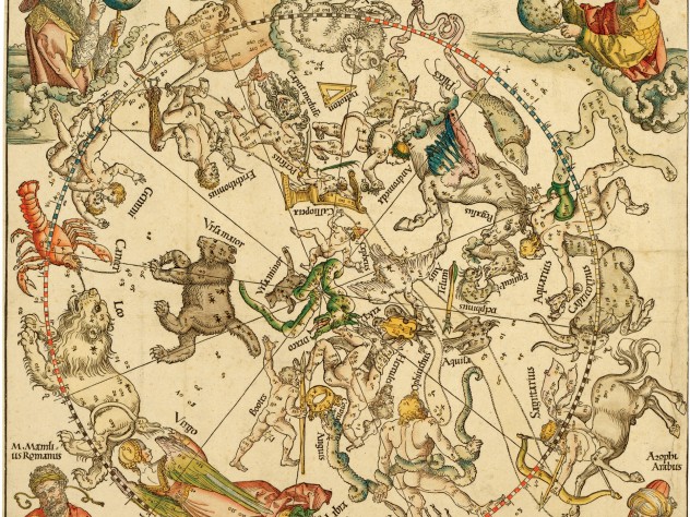Image courtesy of Staatliche Graphische Sammlung München Albrecht Dürer’s 1515 <i>Map of the Northern Celestial Hemisphere</i> was the first printed celestial chart, and heavily influenced subsequent star maps.
