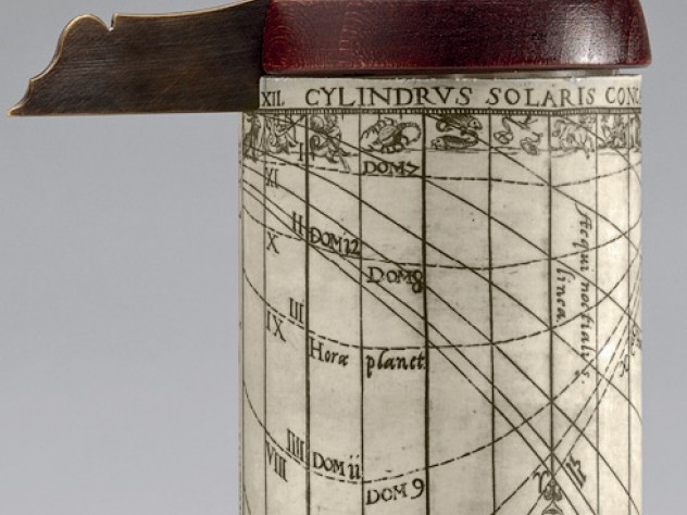Image courtesy of Department of Digital Imaging and Visual Resources, Harvard Art Museums © 2011 President and Fellows of Harvard College. A cylindrical sundial constructed according to the 1615 pamphlet by Georg Brentel the Younger, described in the previous caption.
