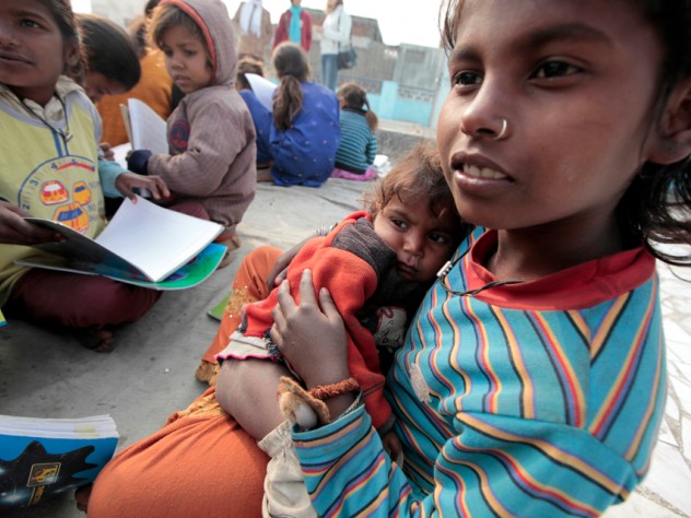 Photograph by Peter Pereira Children can get a shower and a hot meal, as well as some attention from caring adults.