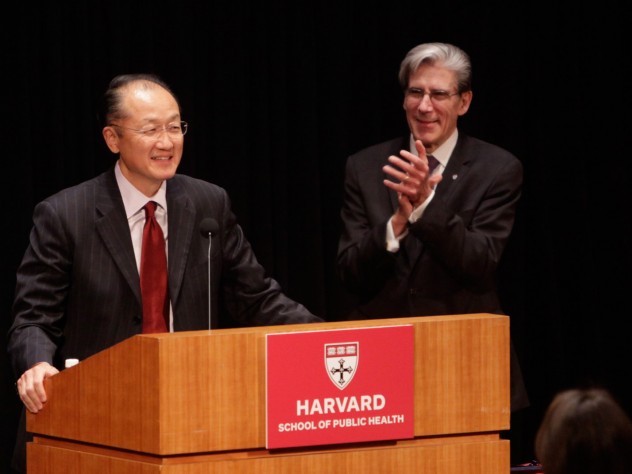 Photograph by Kent Dayton/Harvard School of Public Health World Bank director Jim Yong Kim, M.D. ’91, Ph.D. ’93, who also received a Centennial Medal on Thursday