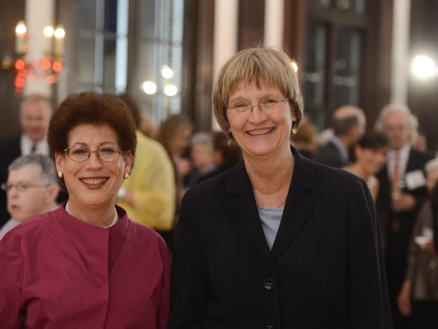 Photograph by Tony Rinaldo/Radcliffe Institute for Advanced Study Dean Lizabeth Cohen and President Drew Faust