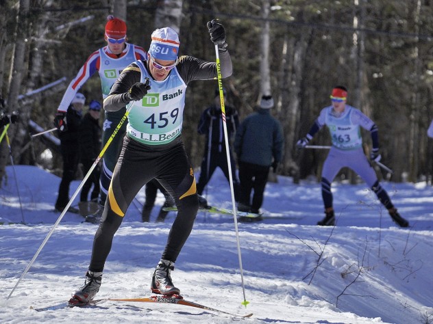 Photograph by Jamie Doucett Robert Bradlee enjoys racing on trails at the Trapp Family Lodge in Stowe, Vermont.