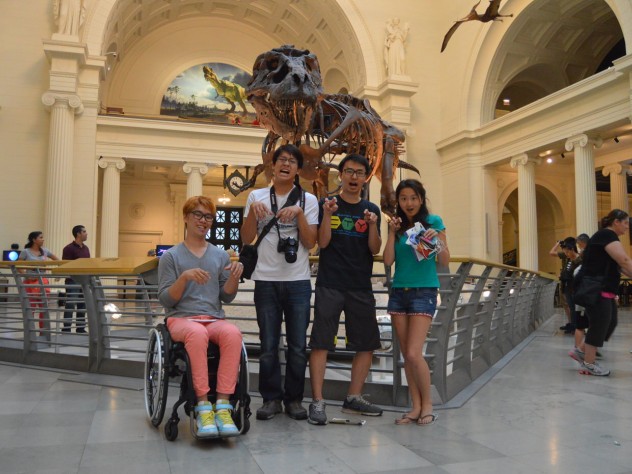 The team visited many famous tourist attractions along the way, including the Field Museum of Natural History in Chicago, pictured here.