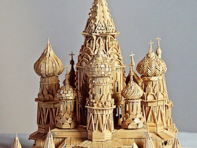 Stan Munro’s "toothpicked" version of St. Basil’s Cathedral, in Moscow