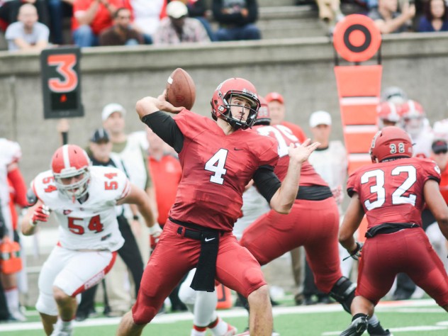 Crimson quarterback Joe Viviano had another strong passing game, completing 22 of 35 passes for 229 yards and a touchdown.