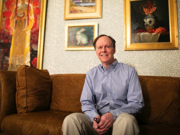 William G. Kaelin pictured in his home in Boston shortly after receiving the call from Sweden
